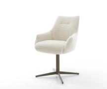 Drehstuhl Alja-Flex mit Armlehnen Teddystoff Beige Fußkreuz Effektfini...