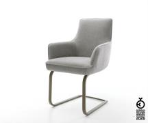 Freischwinger Heira-Flex mit Armlehnen Strukturstoff Soft Grau Freisch...