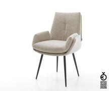 Esszimmerstuhl Clea-Flex Webstoff Soft Beige 4-Fuß konisch Schwarz