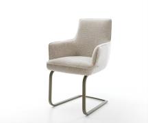 Freischwinger Heira-Flex mit Armlehnen Webstoff Soft Beige Freischwing...