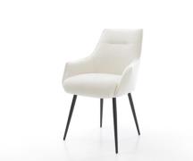 Esszimmerstuhl Alja-Flex mit Armlehnen Bouclé Soft Beige 4-Fuß konisch...