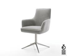 Drehstuhl Heira-Flex mit Armlehnen Strukturstoff Soft Grau Fußkreuz Ed...