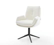 Drehstuhl Clea-Flex Bouclé Soft Beige Fußkreuz Schwarz 360° drehbar Wi...