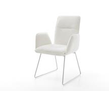 Esszimmerstuhl Vinja-Flex Bouclé Soft Beige Kufengestell Edelstahl