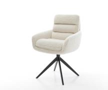 Drehstuhl Abelia-Flex mit Armlehnen Teddystoff Beige Kreuzgestell brei...