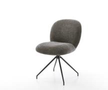 Esszimmerstuhl Nube-Flex Bouclé Soft Schlamm Kreuzgestell konisch Schw...