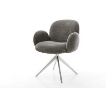 Drehstuhl Nube-Flex mit Armlehnen Bouclé Soft Schlamm Kreuzgestell bre...