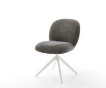 Drehstuhl Nube-Flex Bouclé Soft Schlamm Kreuzgestell breit Weiß 360° d...