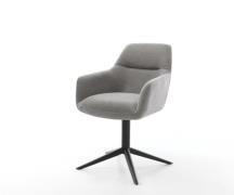 Drehstuhl Pejo-Flex Strukturstoff Soft Grau Fußkreuz Schwarz 360° dreh...