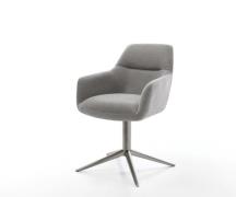 Drehstuhl Pejo-Flex Strukturstoff Soft Grau Fußkreuz Graphit 360° dreh...