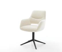 Drehstuhl Yago-Flex mit Armlehnen Teddystoff Beige Fußkreuz Schwarz 36...