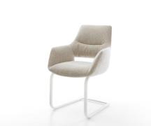 Freischwinger Yago-Flex mit Armlehnen Webstoff Soft Beige Freischwinge...