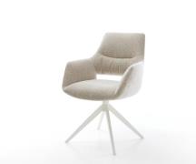 Drehstuhl Yago-Flex mit Armlehnen Webstoff Soft Beige Kreuzgestell bre...