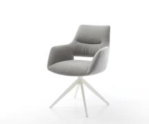 Drehstuhl Yago-Flex mit Armlehnen Strukturstoff Soft Grau Kreuzgestell...