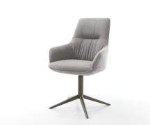 Drehstuhl Zelia-Flex mit Armlehnen Strukturstoff Soft Grau Fußkreuz Ef...