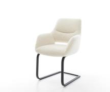 Freischwinger Yago-Flex mit Armlehnen Teddystoff Beige Freischwinger f...