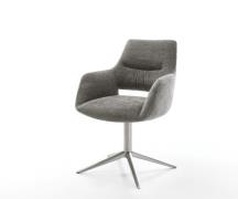 Drehstuhl Yago-Flex mit Armlehnen Bouclé Soft Schlamm Fußkreuz Edelsta...