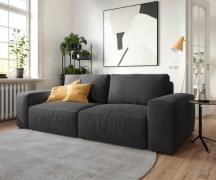 Big-Sofa Lanzo 230x95 cm Mikrofaser Schwarz