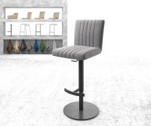 Barstuhl Luiga-Flex Strukturstoff Hellgrau Drehfuß höhenverstellbar Me...