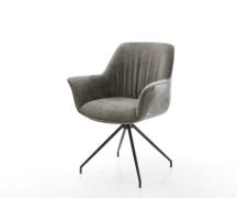 Esszimmerstuhl Keila-Flex mit Armlehnen Bouclé Soft Schlamm Kreuzgeste...