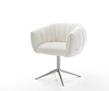 Drehstuhl Jada-Flex Bouclé Soft Beige Fußkreuz Edelstahl 360° drehbar ...