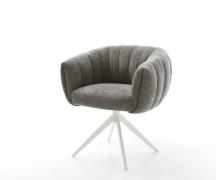 Drehstuhl Jada-Flex Bouclé Soft Schlamm Kreuzgestell breit Weiß 360° d...