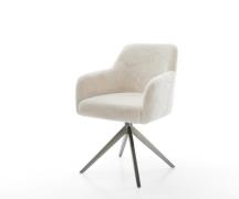 Drehstuhl Greg-Flex Plüsch Creme-Weiß Kreuzgestell breit Graphit 360° ...