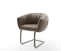 Freischwinger Jada-Flex Mikrofaser Taupe Vintage Freischwinger flach E...