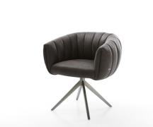 Drehstuhl Jada-Flex Mikrofaser Anthrazit Vintage Kreuzgestell breit Gr...