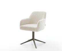 Drehstuhl Greg-Flex Teddystoff Beige Fußkreuz Effektfinish Titan 360° ...