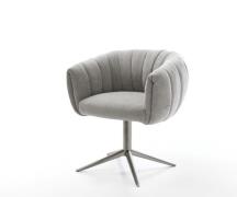 Drehstuhl Jada-Flex Strukturstoff Soft Grau Fußkreuz Graphit 360° dreh...