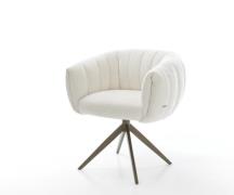 Drehstuhl Jada-Flex Bouclé Soft Beige Kreuzgestell breit Effektfinish ...