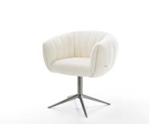 Drehstuhl Jada-Flex Bouclé Weiß Fußkreuz Graphit 360° drehbar Wippfunk...