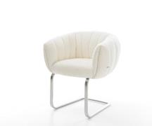 Freischwinger Jada-Flex Bouclé Weiß Freischwinger flach Edelstahl Tasc...