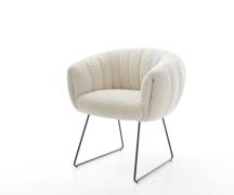 Esszimmerstuhl Jada-Flex Teddystoff Beige Kufengestell Schwarz Taschen...