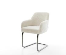 Freischwinger Greg-Flex Teddystoff Beige Freischwinger flach Graphit T...