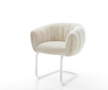 Freischwinger Jada-Flex Plüsch Creme-Weiß Freischwinger flach Weiß Tas...