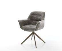 Drehstuhl Kaira-Flex Bouclé Soft Schlamm Kreuzgestell breit Effektfini...