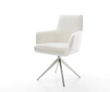 Drehstuhl Heira-Flex mit Armlehnen Bouclé Soft Beige Kreuzgestell brei...