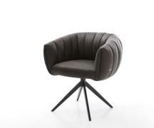 Drehstuhl Jada-Flex Mikrofaser Anthrazit Vintage Kreuzgestell breit Sc...