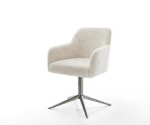 Drehstuhl Greg-Flex Plüsch Creme-Weiß Fußkreuz Graphit 360° drehbar Wi...