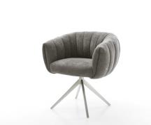 Drehstuhl Jada-Flex Bouclé Soft Schlamm Kreuzgestell breit Edelstahl 3...