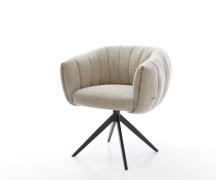 Drehstuhl Jada-Flex Webstoff Soft Beige Kreuzgestell breit Schwarz 360...