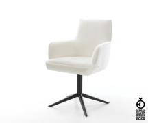 Drehstuhl Heira-Flex mit Armlehnen Bouclé Soft Beige Fußkreuz Schwarz ...