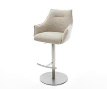 Barstuhl Alja-Flex Webstoff Soft Beige Drehfuß höhenverstellbar Edelst...