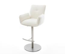 Barstuhl Nela-Flex Bouclé Soft Beige Drehfuß höhenverstellbar Edelstah...