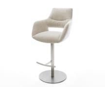 Barstuhl Yago-Flex Webstoff Soft Beige Drehfuß höhenverstellbar Edelst...