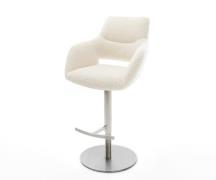 Barstuhl Yago-Flex Teddystoff Beige Drehfuß höhenverstellbar Edelstahl...
