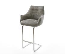 Barstuhl Alja-Flex Bouclé Soft Schlamm Freischwinger Flach Edelstahl S...