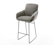 Barstuhl Luan-Flex Bouclé Soft Schlamm Kufengestell Metall Schwarz